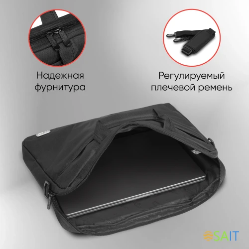 Сумка для ноутбука 15.6" PC Pet 600D черный нейлон (PCP-A1115BK)