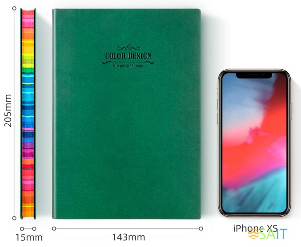 Блокнот Deli 3183GREEN 205х143мм искусст. кожа 112л зеленый