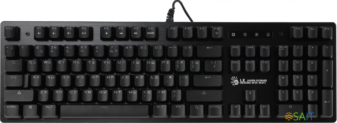 Клавиатура A4Tech Bloody B825R механическая черный USB for gamer LED (подставка для запястий) (B825R (RED SWITCHES))