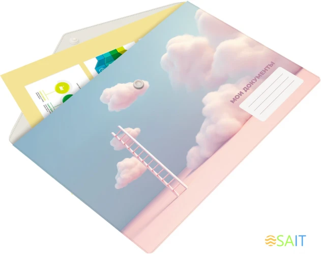 Конверт на кнопке Silwerhof CLOUD A5 непрозрачный пластик 0.25мм