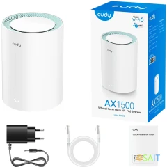 Бесшовный Mesh роутер Cudy M1500 (M1500(1-PACK)) AX1500 10/100/1000BASE-TX белый
