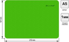 Доска для лепки Silwerhof 957008 Neon прямоугольная A5 пластик 1мм зеленый