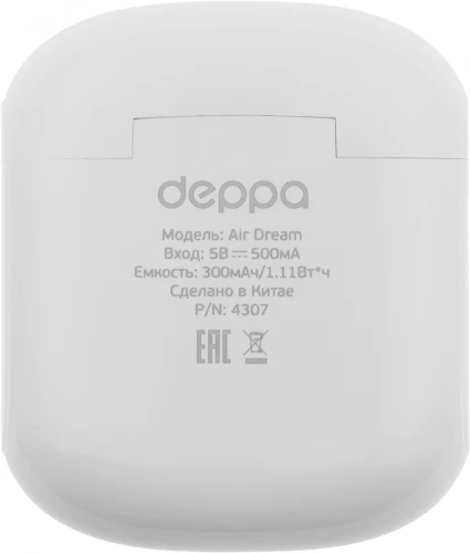 Гарнитура вкладыши Deppa Air Dream белый беспроводные bluetooth в ушной раковине (44160)