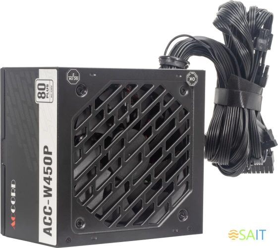 Блок питания Accord ATX 450W ACC-W450P 80+ white (20+4pin) 120mm fan 6xSATA RTL