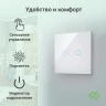 Умный выключатель Digma DiSwitch 2p 2-хкл. универсальный белый (DSW2P)