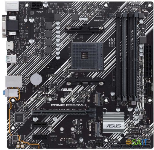 Материнская плата Asus PRIME B550M-K Soc-AM4 AMD B550 4xDDR4 mATX AC`97 8ch(7.1) GbLAN RAID+VGA+DVI+HDMI