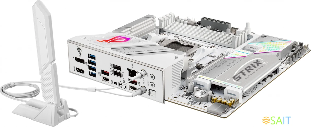 Материнская плата Asus ROG STRIX B850-G GAMING WIFI Socket AM5 AMD B850 4xDDR5 mATX AC`97 8ch(7.1) 2.5Gg RAID+HDMI+DP