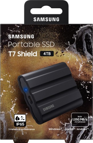 Накопитель SSD Samsung Original USB-C 4TB MU-PE4T0S/WW Shield T7 1.8" черный