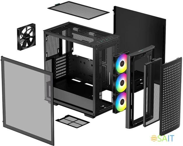 Корпус Deepcool CK560 черный без БП ATX 3x120mm 4x140mm 2xUSB3.0 audio bott PSU