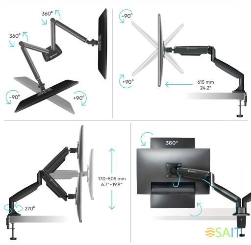 Кронштейн для мониторов Onkron G200 черный 13"-32" макс.18кг настольный поворот и наклон верт.перемещ.
