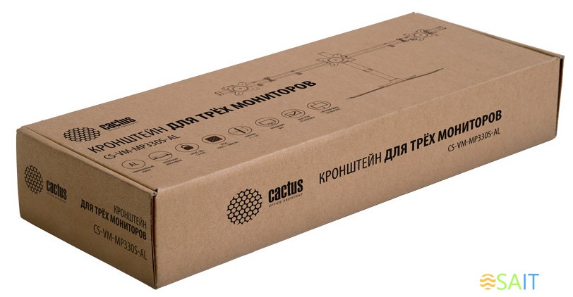 Кронштейн для мониторов Cactus CS-VM-MP330S-AL серебристый 15"-24" макс.8кг настольный наклон