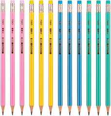 Карандаш ч/г Deli EC011-2B Comiko 2B шестигран. липа ассорти кор.европод. (12шт) ластик