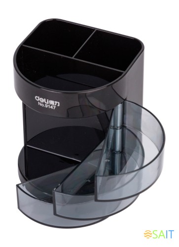 Настольный набор Deli E38253 (12 предметов) пластик черный