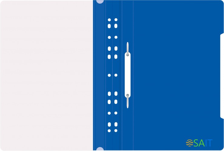 Папка-скоросшиватель Бюрократ PS-P20BLU A4 прозрач.верх.лист боков.перф. пластик синий 0.12/0.16