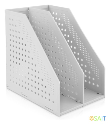 Лоток вертикальный Deli 78999GREY 78999Gray 2отд. складной 168х255х243мм серый пластик