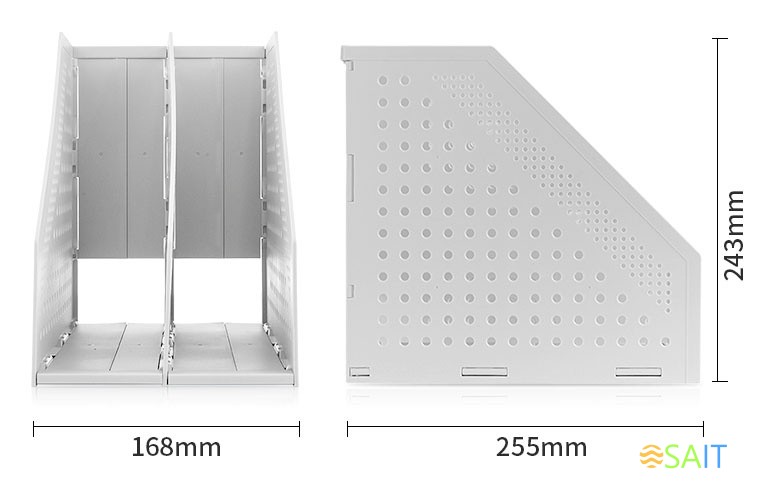 Лоток вертикальный Deli 78999GREY 78999Gray 2отд. складной 168х255х243мм серый пластик