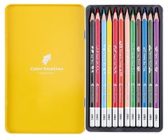 Карандаши цв. Deli EC00205 Color Emotion липа 12цв. мет.кор.