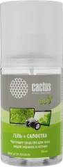 Чистящий набор (салфетка + гель) Cactus CS-S3004E для экранов и оптики 1шт 18x18см 200мл