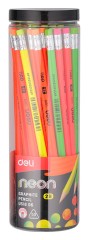 Карандаш ч/г Deli EU51806 Neon 2B трехгран. ассорти ластик