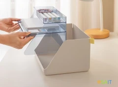 Лоток горизонтальный Deli XDM34pink 2отд. для бумаг A4 315x270x170мм розовый пластик (упак.:1шт)