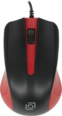 Мышь Оклик 225M черный/красный оптическая 1200dpi USB для ноутбука 3but (288237)