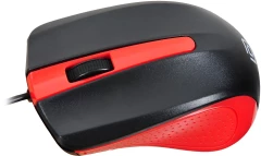 Мышь Оклик 225M черный/красный оптическая 1200dpi USB для ноутбука 3but (288237)