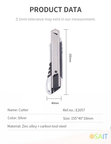 Нож канцелярский Deli E2057 шир.лез.18мм сталь серый/черный блистер