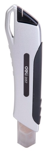 Нож канцелярский Deli E2057 шир.лез.18мм сталь серый/черный блистер