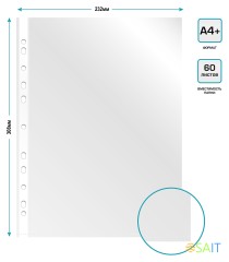 Папка-вкладыш Бюрократ -013BTEN глянцевые A4+ (упак.:100шт)