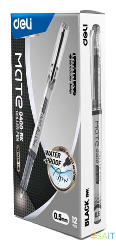 Ручка роллер Deli EQ400-BK черн. черн. линия 0.5мм