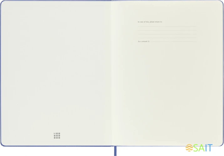 Блокнот Moleskine CLASSIC QP092B42 XLarge 190х250мм 192стр. нелинованный твердая обложка голубая гортензия