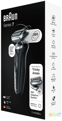 Бритва сетчатая Braun Series 7 71-N1000S реж.эл.:3 питан.:аккум. черный