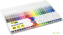 Фломастеры Silwerhof Color 9мм 145мм круг. пулевидный пиш. наконечник Вентилируемый 24цв. пакет с европодвесом