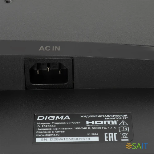 Монитор Digma 27" Progress 27P305F черный IPS LED 16:9 HDMI M/M матовая 300cd 178гр/178гр 1920x1080 100Hz VGA FHD 3.20кг