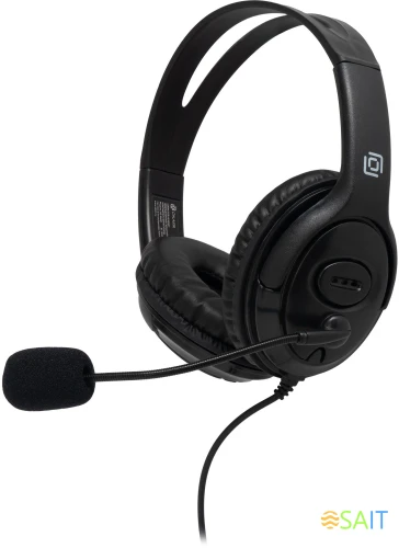 Наушники с микрофоном Оклик HS-M400 черный 1.8м накладные оголовье (1532019)