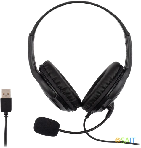 Наушники с микрофоном Оклик HS-M400 черный 1.8м накладные оголовье (1532019)