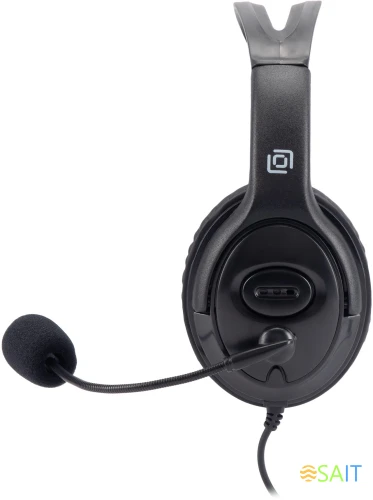 Наушники с микрофоном Оклик HS-M400 черный 1.8м накладные оголовье (1532019)