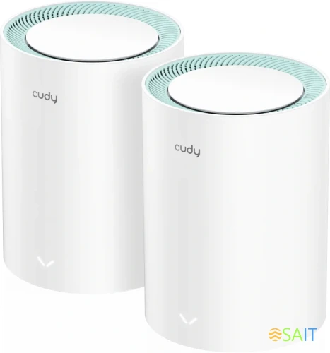 Бесшовный Mesh роутер Cudy M1500 (M1500(2-PACK)) AX1500 10/100/1000BASE-TX белый (упак.:2шт)