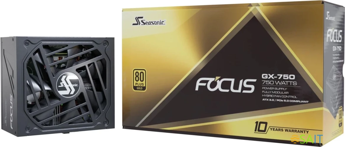 Блок питания Seasonic ATX 750W Focus GX-750 80+ gold (20+4pin) APFC 135mm fan 10xSATA Cab Manag RTL