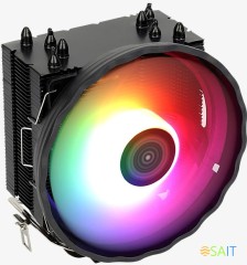 Устройство охлаждения(кулер) Aerocool Rave 4 ARGB Soc-AM5/AM4/1200/1700/1851 черный/белый 4-pin 18-27dB Al+Cu 130W 570gr Ret (RAVE 4 ARGB PWM 4P)
