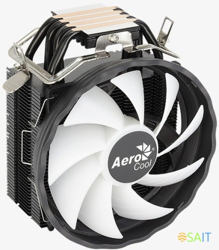 Устройство охлаждения(кулер) Aerocool Rave 4 ARGB Soc-AM5/AM4/1200/1700/1851 черный/белый 4-pin 18-27dB Al+Cu 130W 570gr Ret (RAVE 4 ARGB PWM 4P)