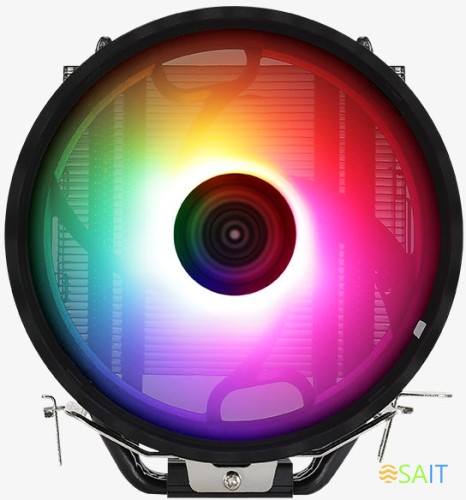 Устройство охлаждения(кулер) Aerocool Rave 4 ARGB Soc-AM5/AM4/1200/1700/1851 черный/белый 4-pin 18-27dB Al+Cu 130W 570gr Ret (RAVE 4 ARGB PWM 4P)