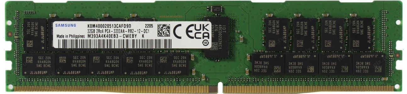 Память DDR4 Samsung M393A4K40EB3-CWEBY 32Gb DIMM ECC Reg PC4-25600 CL22 3200MHz