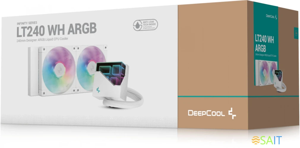 Система водяного охлаждения Deepcool LT240 ARGB Soc-AM5/AM4/1200/1700/1851 белый 4-pin 38.71dB Al 280W 1504gr Ret (R-LT240-WHAMNC-G-1)