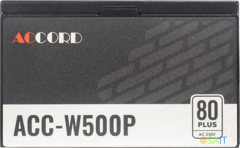Блок питания Accord ATX 500W ACC-W500P 80+ white (20+4pin) 120mm fan 6xSATA RTL