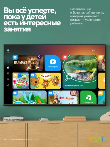 Телевизор LED Sber 32" SDX-32H3113 Салют ТВ Frameless черный HD 60Hz DVB-T DVB-T2 DVB-C DVB-S DVB-S2 USB WiFi Smart TV