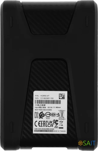 Жесткий диск A-Data USB 3.0 4Tb AHD650-4TU31-CBK HD650 DashDrive Durable 2.5" черный