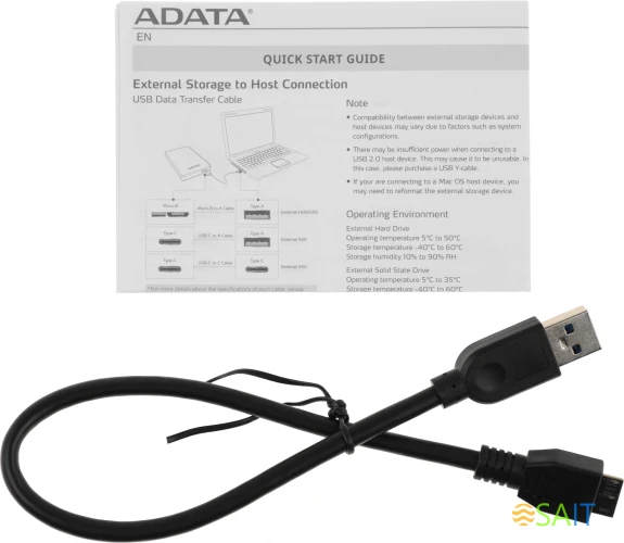 Жесткий диск A-Data USB 3.0 4Tb AHD650-4TU31-CBK HD650 DashDrive Durable 2.5" черный