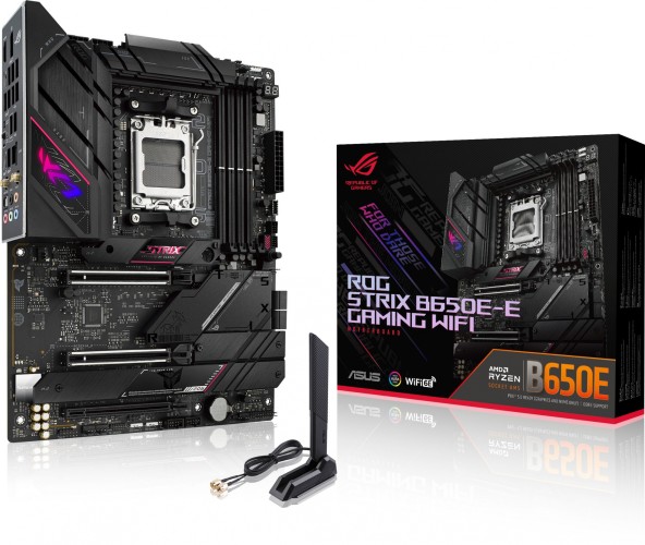 Материнская плата Asus ROG STRIX B650E-E GAMING WIFI SocketAM5 AMD B650 4xDDR5 ATX AC`97 8ch(7.1) 2.5Gg RAID+HDMI+DP
