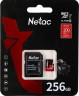 Флеш карта microSDXC 256GB Netac NT02P500PRO-256G-R P500 Extreme Pro + adapter